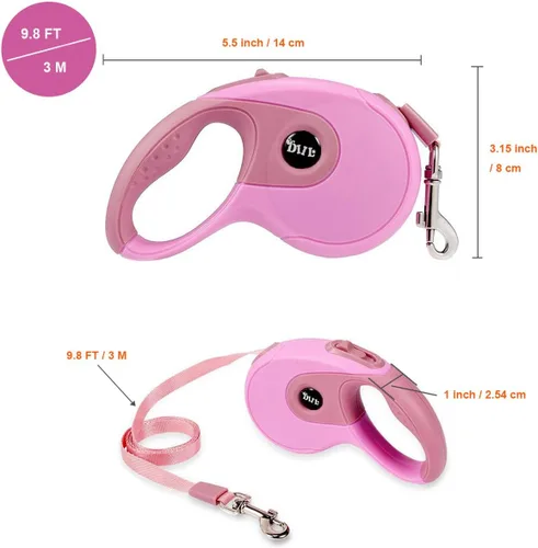 Vista 3 de Correas retráctiles para perros, correa para mascotas para perros pequeños, medianos y grandes de hasta 33 libras, mango antideslizante, freno