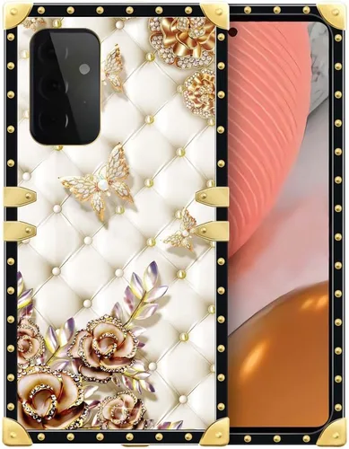 Vista 193 de Funda compatible con Samsung Galaxy A03S 4G, TPU suave de lujo y parte trasera de policarbonato duro para niñas y mujeres, funda protectora a prueba