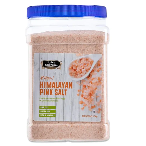 Vista 3 de Spice Supreme Sal rosa pura del Himalaya Minerales y nutrientes naturales de cristal puro Natural y Kosher Grano fino de 5 libras