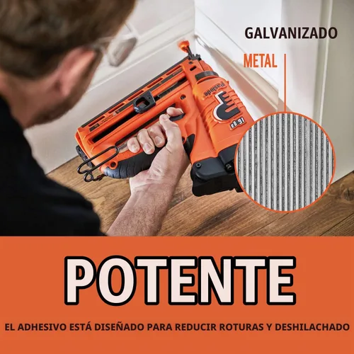 Vista 3 de Paslode, Clavo de Acabado, 650232, Galvanizado en Ángulo de 20 Grados, Calibre 16, 2,000 por Caja, 2 1/2 Pulgadas