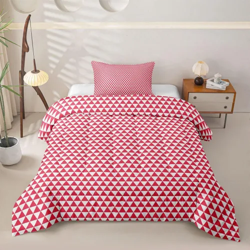Vista 6 de Manfei Geometric Triangle Twin Size Bedding Set with 1 Pillowcase - Triangles Bedding Set for Kids Boys Girls Bedroom,Modern Simple 2 Pieces All