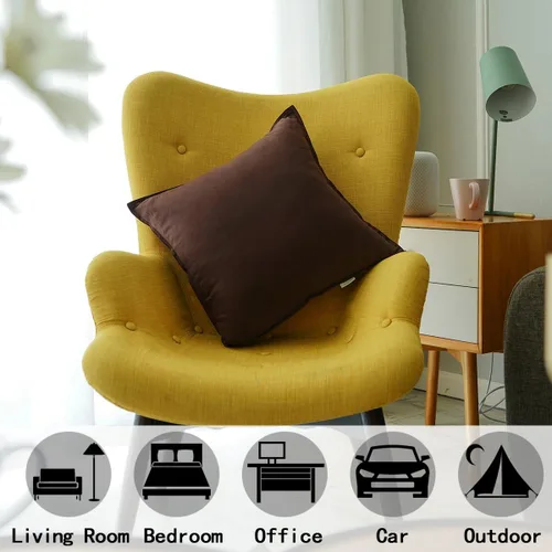 Vista 108 de Jeanerlor Funda de almohada decorativa de lino y algodón sólido de 18 x 18 pulgadas con cremallera, funda de cojín europea, funda de almohada
