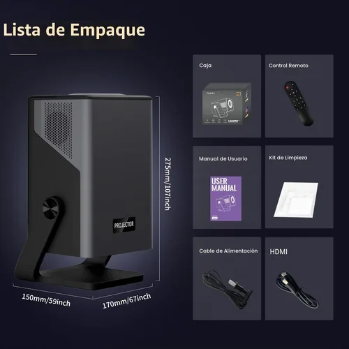 Vista 13 de [2000 ANSI luz diurna visible] Proyector de video inteligente nativo 1080P entrada 4K 8K, proyector portátil Android 14 con sonido HiFi, enfoque