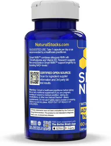 Vista 9 de NATURAL STACKS Paquete de suplemento Smart Ginkgo Biloba y Smart NMN - Soporte cerebral extra fuerte y apoyo NAD+* - 120 cápsulas totales
