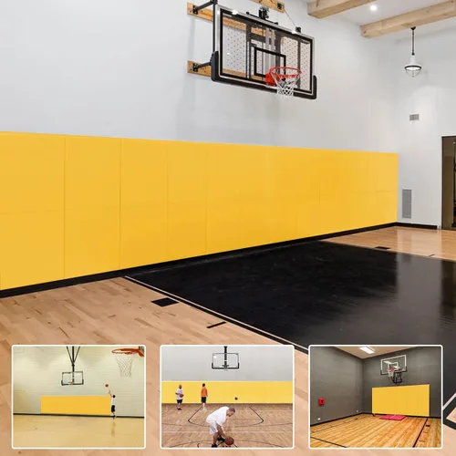 Vista 12 de Almohadilla de pared de espuma de protección de espuma de 2 pulgadas/4 pulgadas de grosor, protectores de cancha de baloncesto para gimnasio