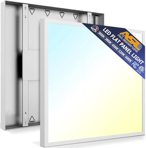 Vista 6 de Allsmartlife Luz LED plana de 1 x 2 pies, montaje en superficie, 24 W, 2880 lm, 5CCT, 3000K-6000K, regulable, luz de techo LED ultra delgada