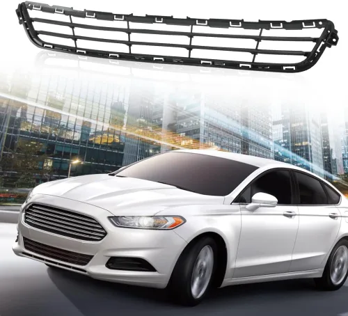 Vista 9 de CHEDA Rejilla inferior del radiador delantero, compatible con Ford Fusion/Mondeo 2013-2016, montaje de rejilla negra de parachoques