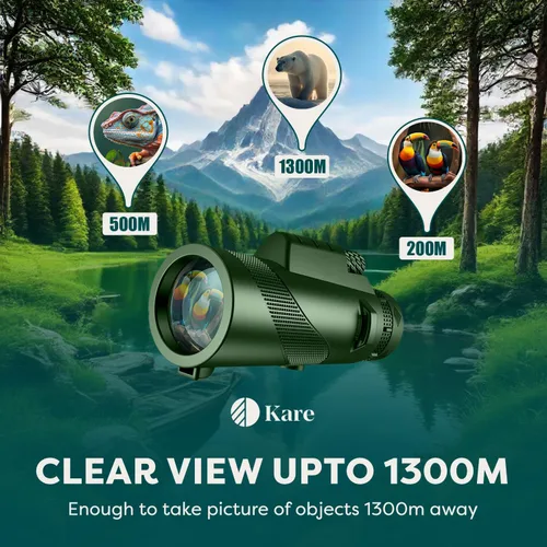 Vista 4 de Telescopio monocular de 80 x 100 de alta potencia con soporte para teléfono inteligente y trípode, monocular de visión más grande de alta definición