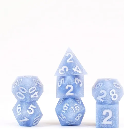 Vista 8 de FanRoll - Juego de dados DND de goma de silicona de borde afilado de 0.630 in: residuos glaciales, dados de juego de rol para Calabozos y Dragones