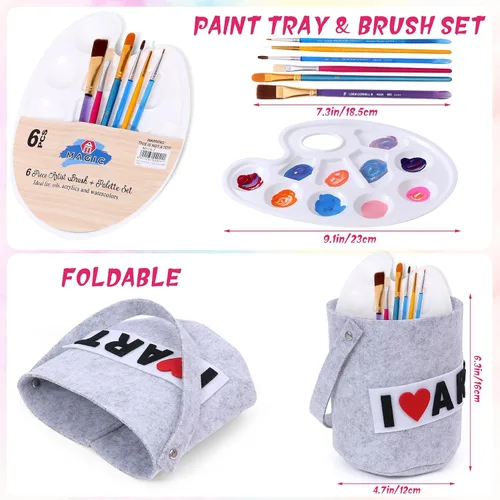 Vista 5 de Tacobear Disfraz de artista para niños con overol, boina, pajarita para barba, cepillo de cubo de pintura, traje de día de la carrera de Halloween