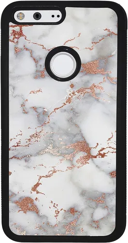 Vista 5 de Funda de goma negra de mármol oro rosa compatible con Google Pixel 10, 10 Pro, 10 Pro XL, 9a, 9 Pro, Pixel 9, Pixel 9 Pro XL, 8a, 8 Pro, 8, 7, 6