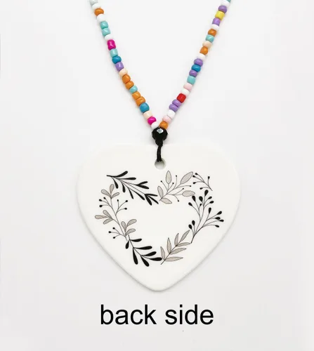 Vista 3 de Susie Arts Adorno de cerámica Corazón Recuerdo Porcelana Apreciación Positividad Afirmación Motivacional Memorial Cita Amigos Familia Mejores Amigos