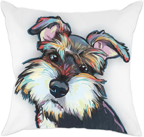 Vista 20 de Funda de almohada de lino de pastor alemán, diseño artístico abstracto colorido, funda de almohada de lino de 18 x 18 pulgadas para amantes