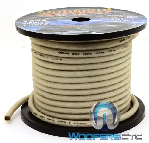 Vista 2 de 2058 hebras plateadas - Sundown Audio 100 pies 4 AWG cable de alimentación