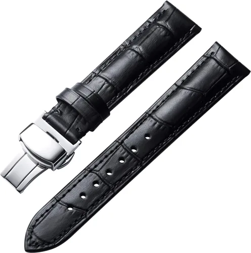 Vista 32 de BINLUN Leather Watch Strap, Quick Release Genuine Leather Replacement Watch Band with Butterfly Deployment Buckle for Men and Women, 12mm-24mm