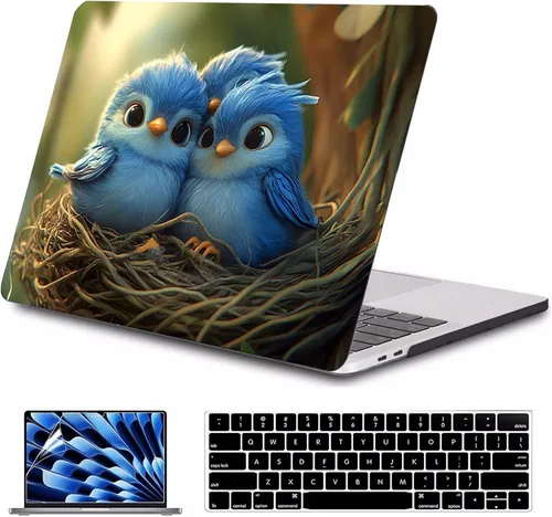 Vista 26 de Funda para MacBook Air de 15 pulgadas A3241 A3114 A2941 (versión 2023 2024 2025) – Carcasa rígida protectora a presión para MacBook Air de 15.3