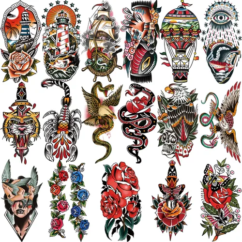 Vista 10 de Yazhiji 49 hojas de flores grandes Butterfies corona, tatuajes temporales impermeables para mujeres y niñas, tatuajes falsos para niños o adultos