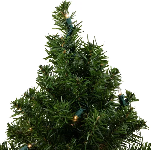 Vista 6 de Árbol de Navidad artificial de pino canadiense mediano preiluminado, 18 pulgadas, luces transparentes