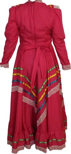 Vista 4 de Vestido tradicional mexicano Jalisco Vestido Tipico Mexicano Mujer Talla L Rosa