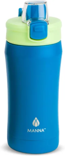 Vista 23 de Manna Botella de acero inoxidable con tapa de bloqueo a presión y boquilla para sorber - 16 onzas - Blazer Powder Coat