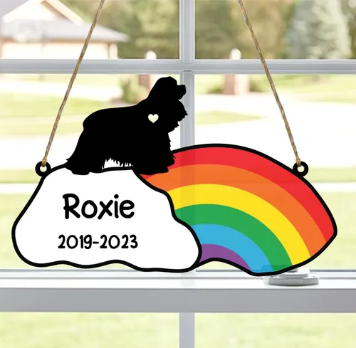 Vista 47 de LOVELYPOD Rainbow Bridge - Regalos conmemorativos para mascotas, regalos conmemorativos para perros afganos por pérdida de sabueso afgano, regalo