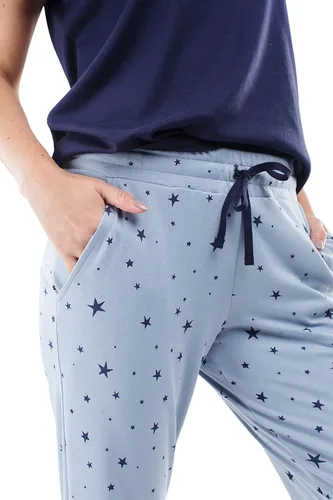 Vista 3 de jijamas Increíblemente suave juego de pijama de algodón Pima para mujer, capri
