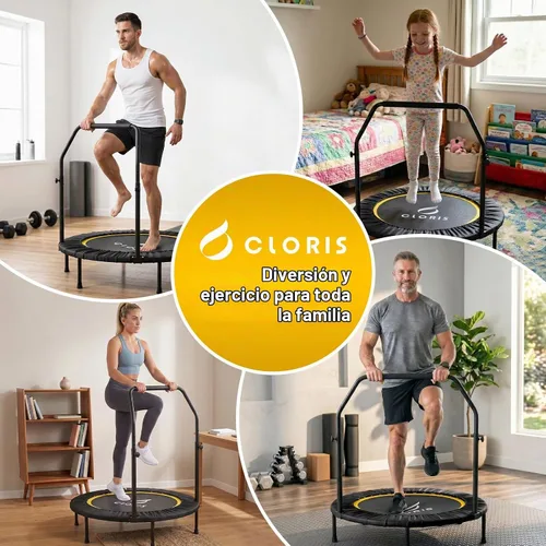 Vista 7 de CLORIS Trampolín plegable de 40 pulgadas con mango de espuma ajustable, con funda acolchada segura, el mejor regalo.