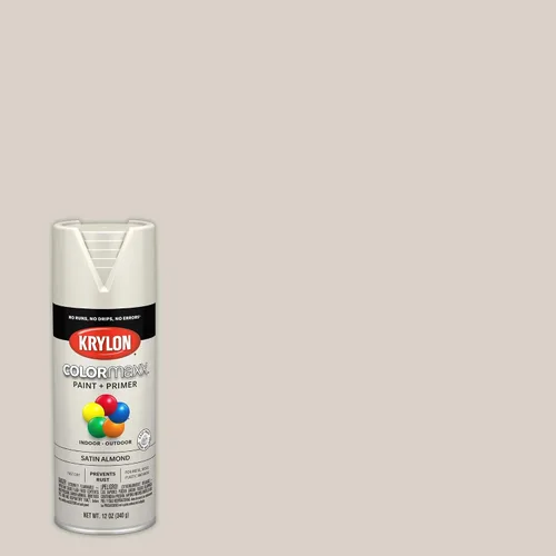 Vista 3 de Krylon K05554007 COLORmaxx Pintura en aerosol y base para uso en interiores y exteriores, color almendra satinada, 12 onzas (paquete de 1)