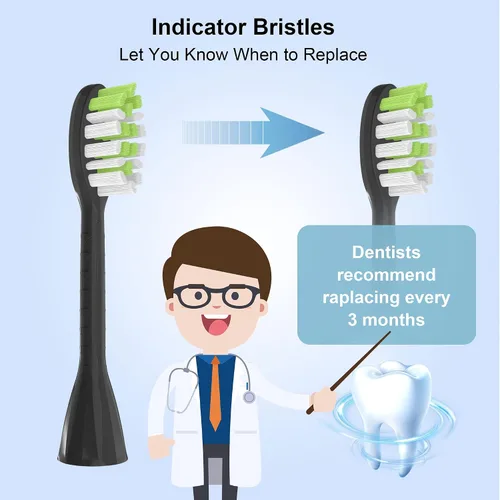 Vista 4 de Cabezales de repuesto para cepillos de dientes compatibles con Philips Sonicare One Cepillo de dientes eléctrico, cabezal de cepillo paquete de 10