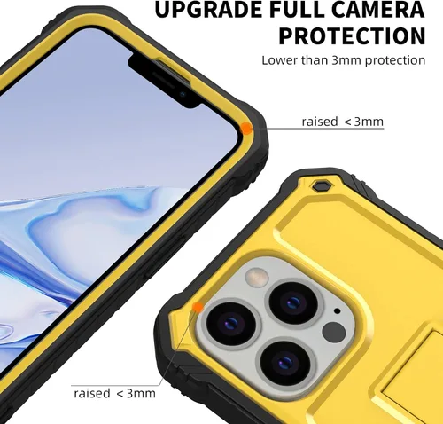 Vista 3 de Funda para Apple iPhone 13 Pro (no iPhone 13), protección de grado militar a prueba de golpes con protector de pantalla HD de vidrio templado