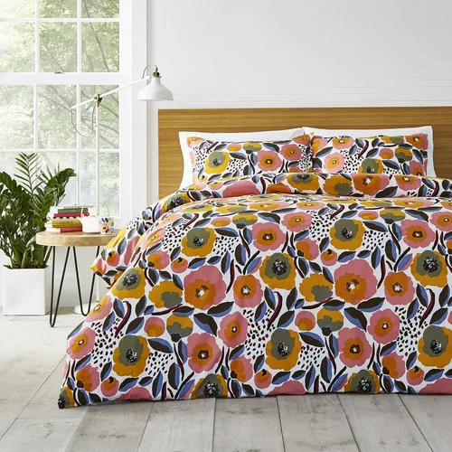 Vista 16 de Marimekko - Juego de funda de edredón tamaño Queen, ropa de cama de algodón con fundas a juego y cierre de botón, decoración del hogar para todas
