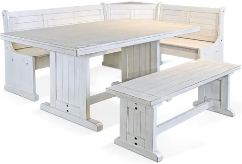 Vista 9 de Sunny Designs Juego de rincón de desayuno de madera maciza (gris alpino)