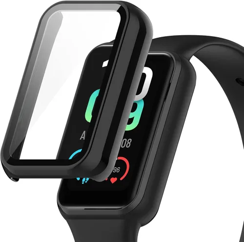 Vista 2 de Funda para reloj compatible con Amazfit Band 7, protector de pantalla de policarbonato duro, antiarañazos, a prueba de golpes, bisel protector