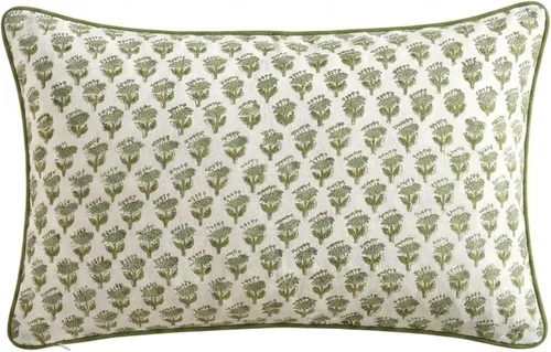 Vista 17 de CPC Funda de Cojín Verde Ágata 100% Algodón con Estampado en Bloque 12x20 pulgadas, Funda de Almohada Floral Boho Hecha a Mano, Ropa de Cama