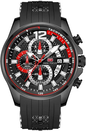 Vista 3 de Relojes de pulsera mini para hombre, cronógrafo de cuarzo con correa de silicona, impermeable, luminoso, con fecha automática