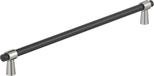 Vista 14 de Amerock BP37385FBG10 Mango de gabinete negro mate/níquel satinado Mango de gabinete de 3 pulgadas (76 mm) de centro a centro Mergence