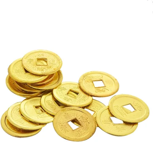 Vista 6 de fengshuisale 20pcs monedas de la fortuna china Feng Shui moneda de oro regalo bolsa Y1046