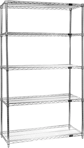 Vista 87 de Quantum Storage Systems kit para principiantes para unidad de librero de 4 niveles, de 54 pulgadas de alto, en alambre, con acabado en cromado