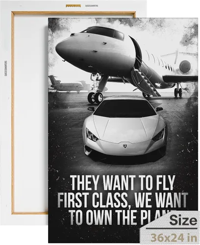 Vista 39 de Arte de pared motivacional para la oficina, lienzo de arte de súper auto, decoración automotriz inspiradora para los amantes de Porsche Sportscar