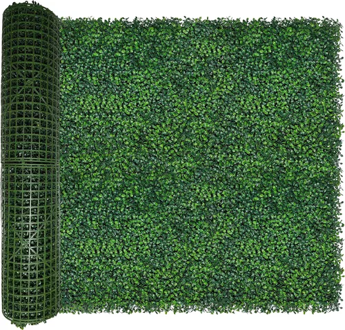 Vista 14 de ODTORY Paneles de césped artificial para pared: 10 x10 pulgadas (8 unidades) Paneles de boj para decoración de paredes verdes en interiores