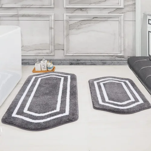 Vista 20 de COSY HOMEER Alfombras de Baño Extra Gruesas para Baño - Juegos de Alfombras Antideslizantes de Lino de Baño Suave Felpa 100% Poliéster Fuerte Sala