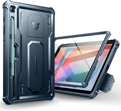 Vista 9 de Dexnor Funda para Samsung Galaxy Tab S6 Lite de 10.4 pulgadas 2024/2022/2020, [Protector de pantalla integrado y soporte] con portabolígrafos
