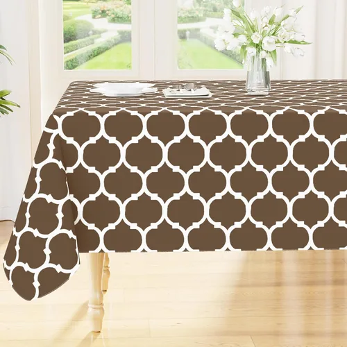 Vista 33 de Smiry - Mantel cuadrado de vinilo impermeable con respaldo de franela para mesas cuadradas, manteles de plástico lavables a prueba de derrames