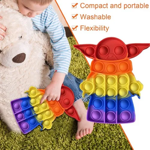 Vista 5 de FIDGYLIA Juguetes para ansiedad Pop It - Juguete sensorial para autismo de burbujas - Divertido juguete de teñido anudado - Diseño duradero