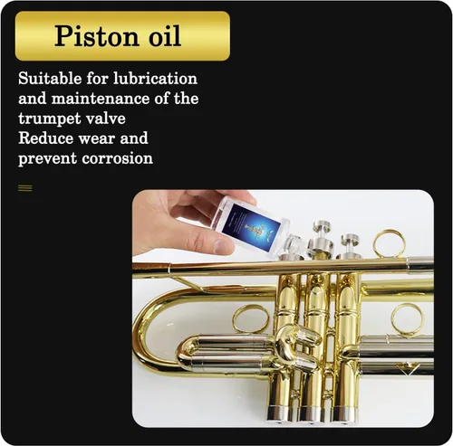Vista 5 de Aceite de válvula sintética, grasa deslizante de afinación para trompeta, trombón, trombón, trombón, trompa francesa, tuba, eufonio y otros