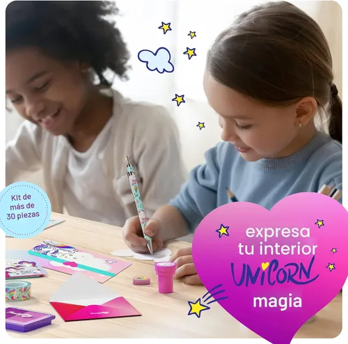 Vista 6 de Pretty Me Juego de Papelería de Unicornio para Niños - Regalos de Cumpleaños para Niñas de 6, 7, 8, 9, 10 a 12 Años - Kit de Arte para Escribir
