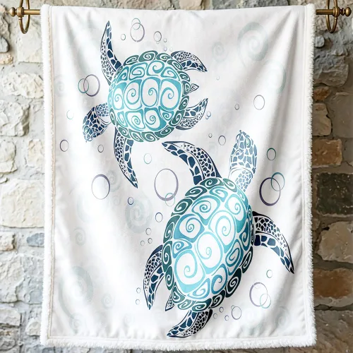 Vista 14 de Sleepwish - Manta de vellón de tortuga para niños, niñas y niños, de felpa suave, color teja y turquesa, sherpa, para sofá o silla, tamaño bebé