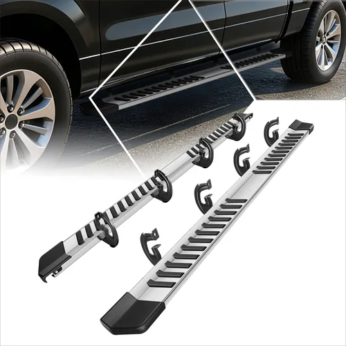 Vista 9 de (2 piezas) Estribos de aluminio negro de 6 pulgadas, escalones laterales, barras Nerf compatibles con Ford F150 Crew Cab 04-14 Alulminum Negro