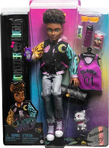 Vista 6 de Muñeca de Monster High, muñeca Clawdeen Wolf con bulldog gárgola mascota y accesorios temáticos