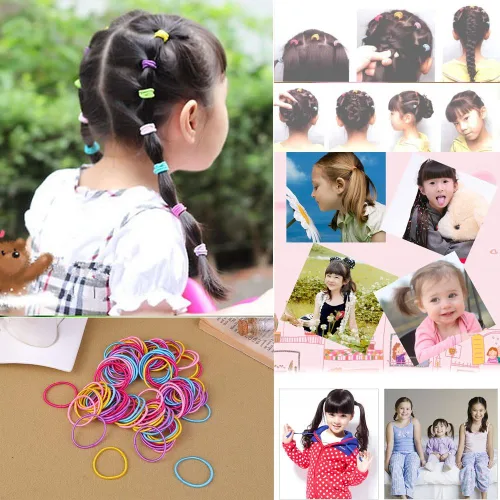 Vista 7 de Coobbar 100 piezas de bandas elásticas para el cabello para mujer, bandas para coleta de caballo (naranja)